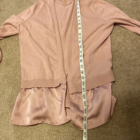 LOFT Pale Pink Cardigan Silk - Picture 5 of 7